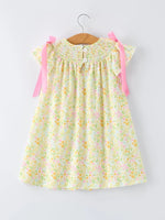 Rylee Faith Designs Spring Floral Smocked Girl Dress - 