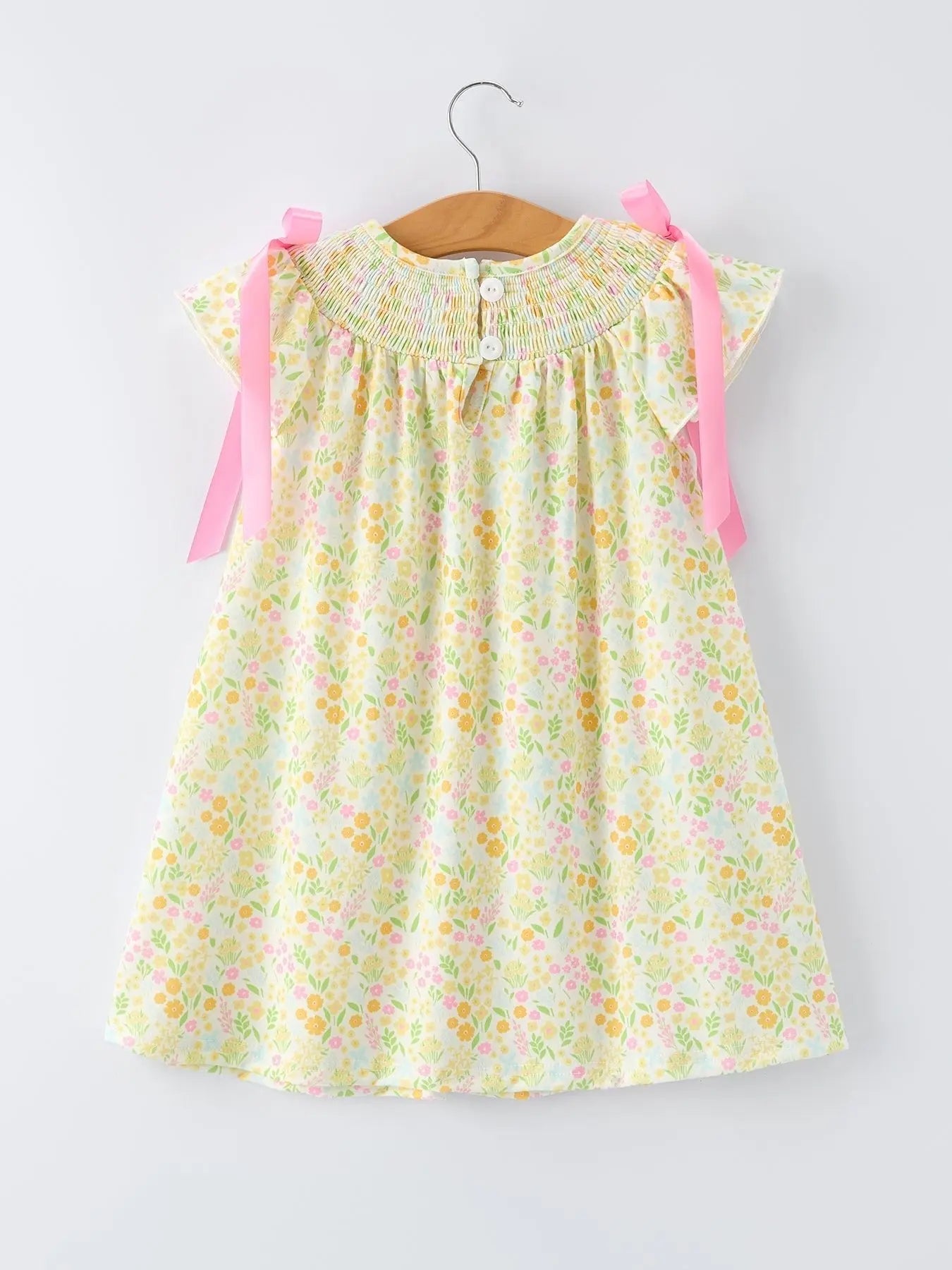 Rylee Faith Designs Spring Floral Smocked Girl Dress - 