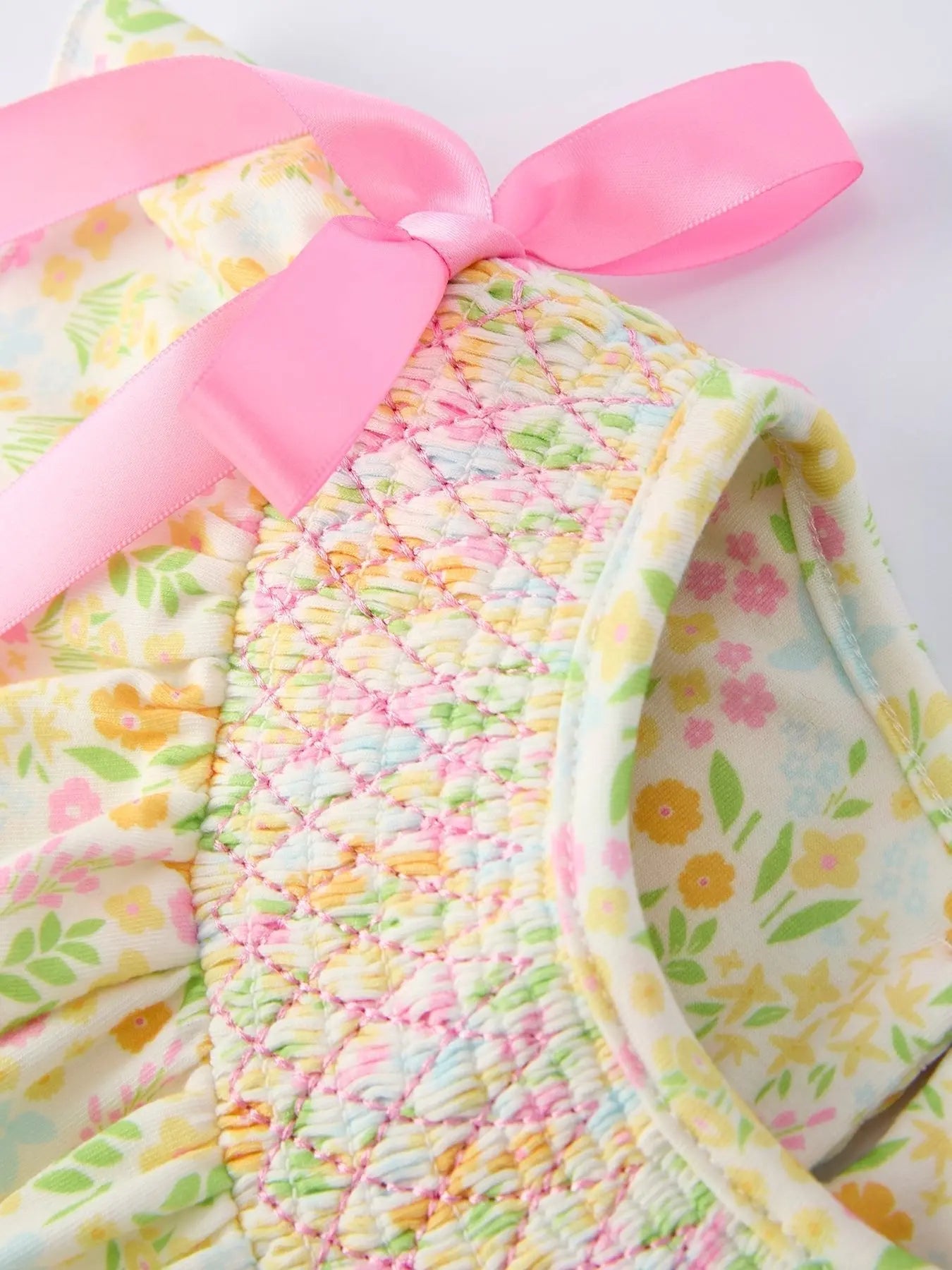 Rylee Faith Designs Spring Floral Smocked Girl Dress - 