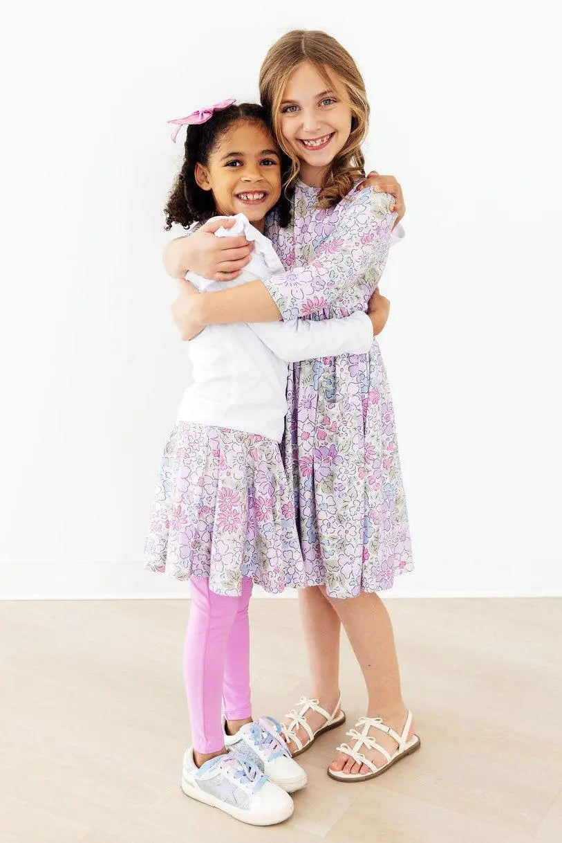 Mila & Rose ® Spring Gardens 3/4 Sleeve Pocket Twirl Dress - 