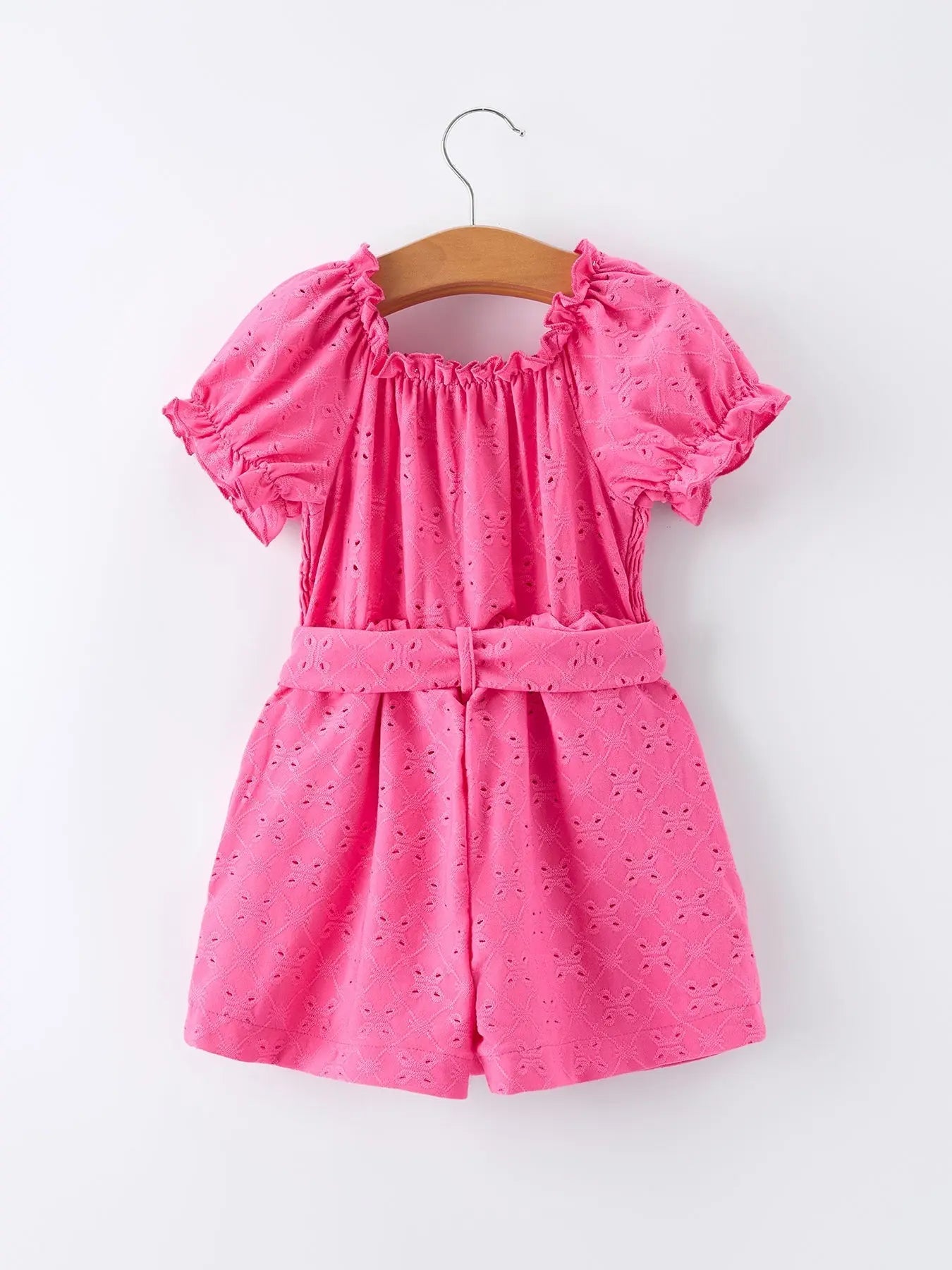 Rylee Faith Designs Spring Hot Pink Short - sleeved Girls Jumpsuit - 