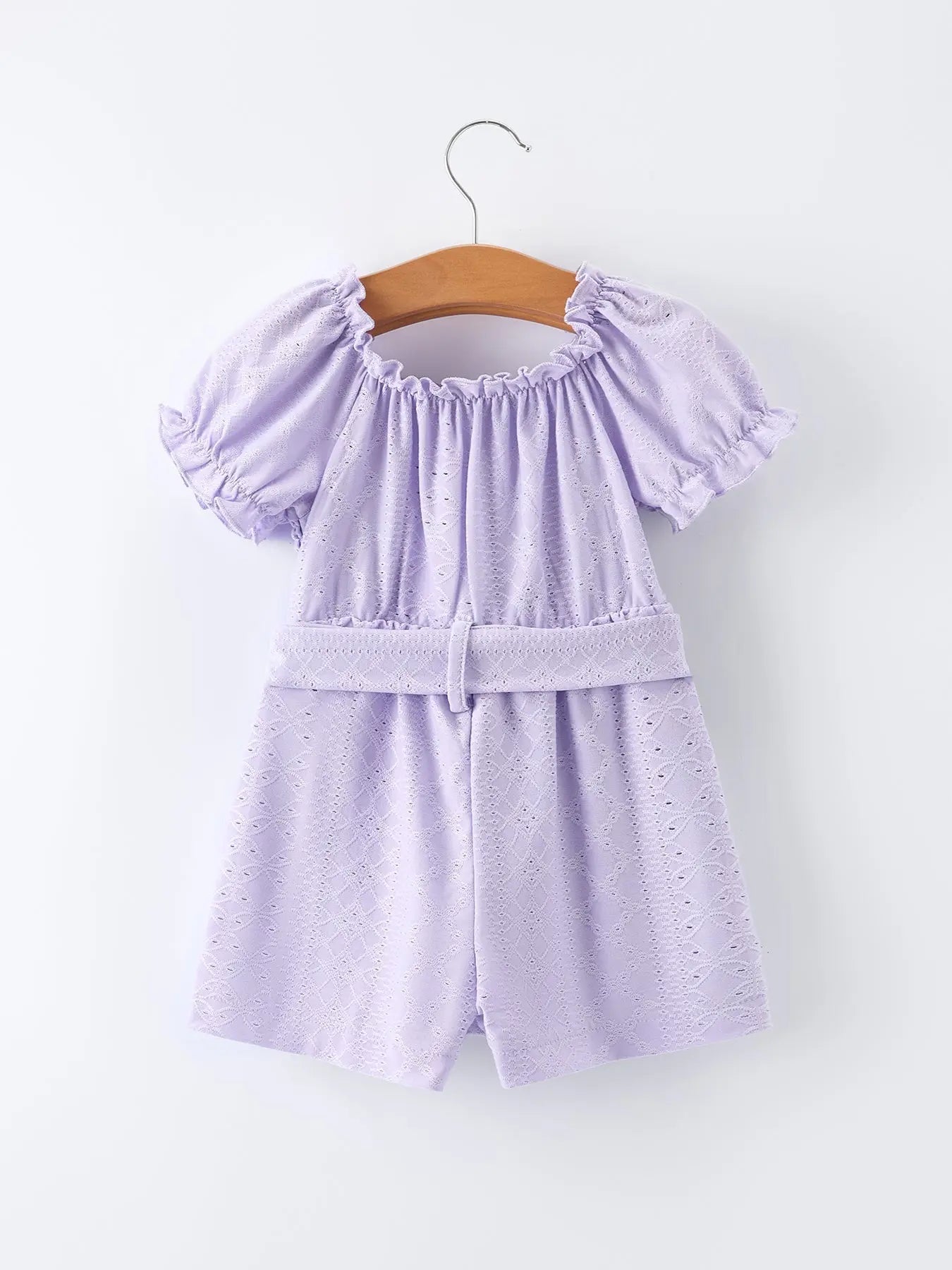 Rylee Faith Designs Spring Purple Short - sleeved Girls Jumpsuit - 