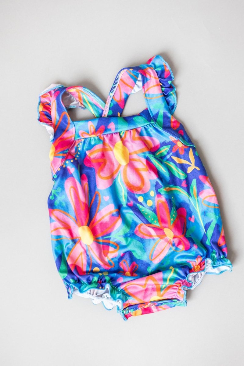 Springing Around Ruffle Cross Back Romper Mila Rose - Everetts Place Boutique - Ruffle Cross Back Romper