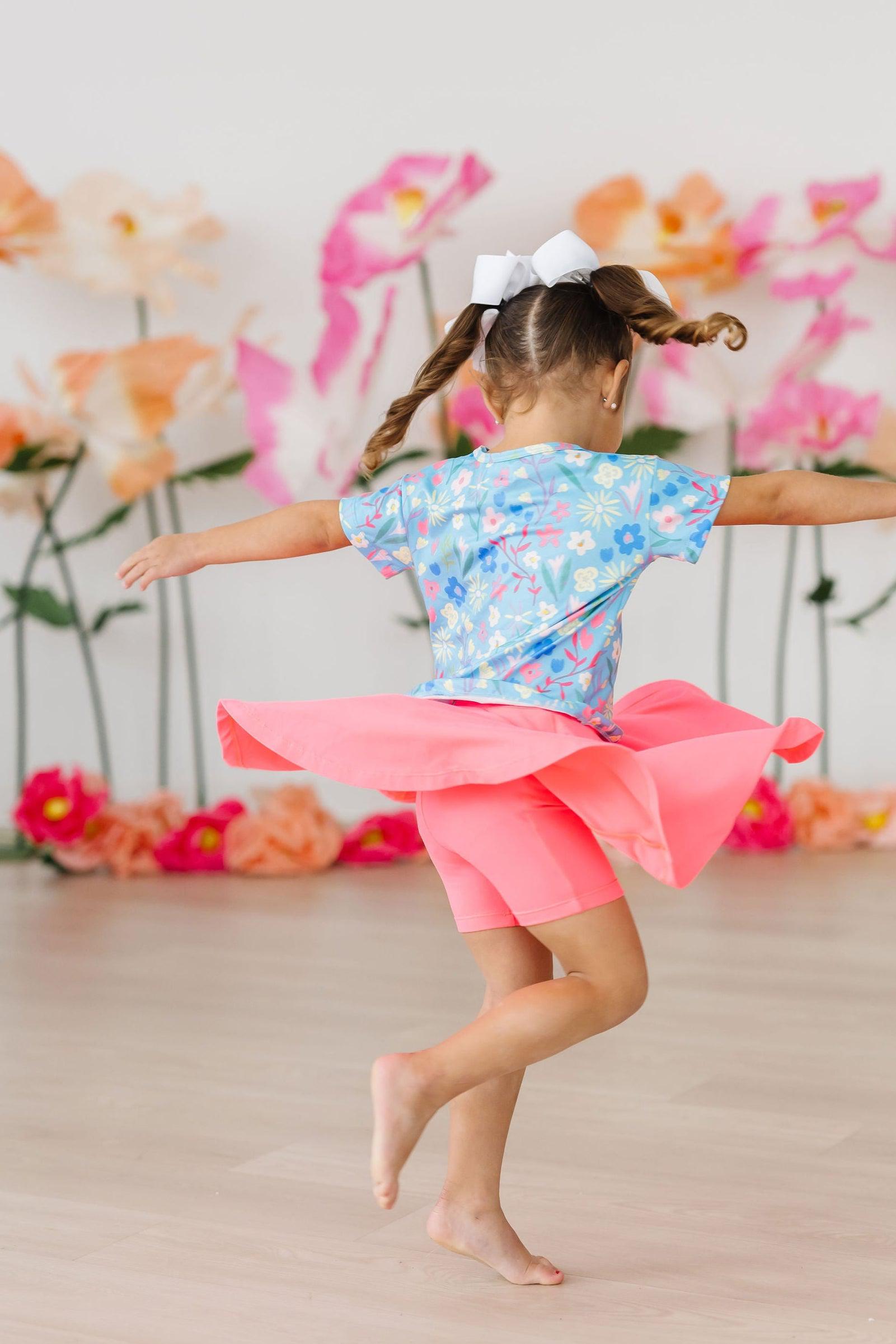 Springtime Splendor Ruffle Pocket Tee Boxy Fit For Girls Mila & Rose ® Everetts Place: Online Boutique
