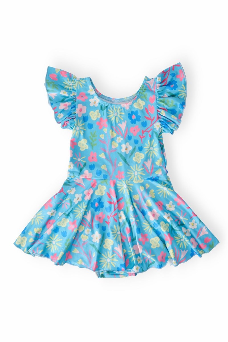 Springtime Splendor Short Sleeve Twirl Leotard For Girls - Everetts Place Boutique - 