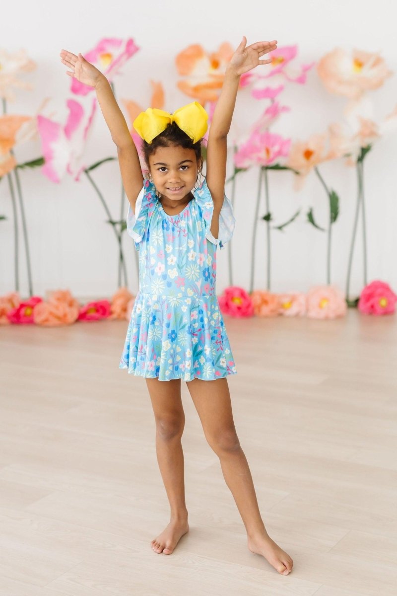 Springtime Splendor Short Sleeve Twirl Leotard For Girls - Everetts Place Boutique - 