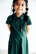 Spruce Short Sleeve Polo Dress For Girls Mila And Rose - Everetts Place Boutique - 