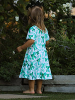 Rylee Faith Designs St. Patrick's Day Bow Print Short Sleeves Girls Dress - 