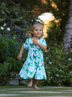 Rylee Faith Designs St. Patrick's Day Bow Print Short Sleeves Girls Dress - 