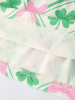 Rylee Faith Designs St. Patrick's Day Bow Shamrock Print Short Sleeves Girls Dress - 