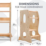 Goodevas Stable Montessori Tower - Wooden Growing Chair - Beige - Furniture > Baby & Toddler Furniture