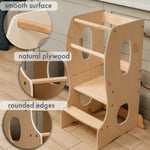Goodevas Stable Montessori Tower - Wooden Growing Chair - Beige - Furniture > Baby & Toddler Furniture