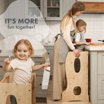 Goodevas Stable Montessori Tower - Wooden Growing Chair - Beige - Furniture > Baby & Toddler Furniture