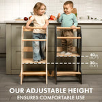 Goodevas Stable Montessori Tower Wooden Growing Chair Grey - Furniture > Baby & Toddler Furniture