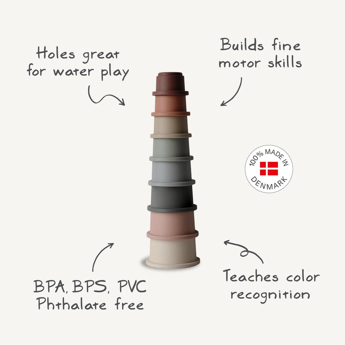 Stacking Cups Toy by Mushie at Everetts Place