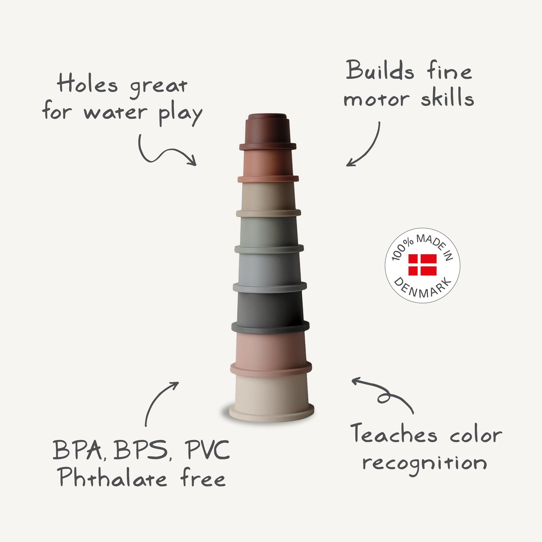 Stacking Cups Toy by Mushie at Everetts Place