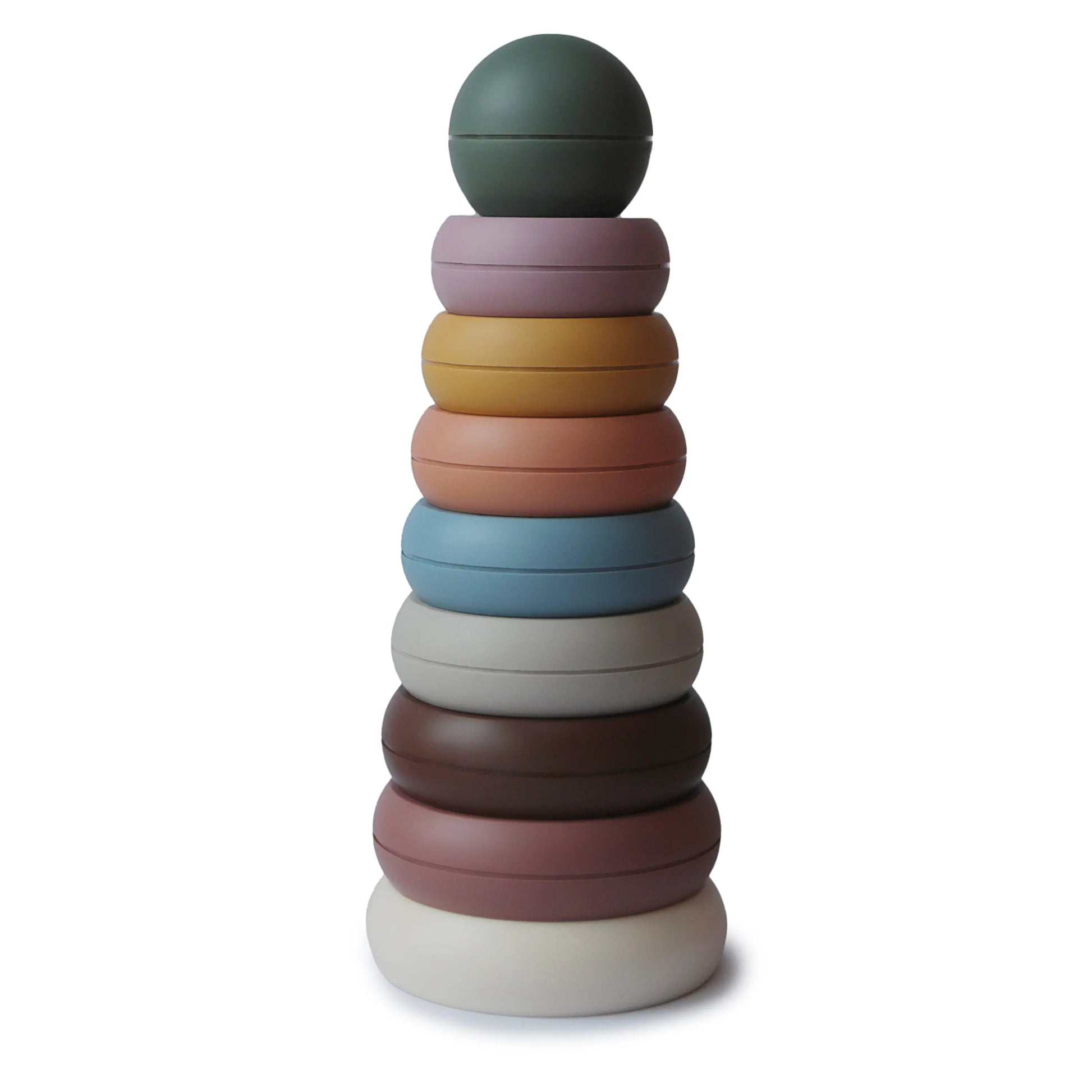 Stacking Rings Toy for Babies - Non-Toxic BPA Free Plastic Developmental Playset Mushie