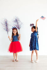 Star Bright Short Sleeve Pocket Twirl Dress For Girls Mila & Rose ® Everetts Place: Online Boutique