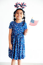 Star Bright Short Sleeve Pocket Twirl Dress For Girls Mila & Rose ® Everetts Place: Online Boutique