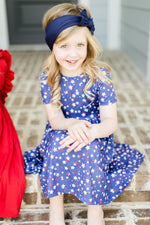 Star Bright Short Sleeve Pocket Twirl Dress For Girls Mila & Rose ® Everetts Place: Online Boutique