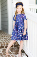 Star Bright Short Sleeve Pocket Twirl Dress For Girls Mila & Rose ® Everetts Place: Online Boutique