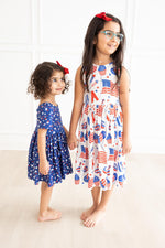 Star Bright Short Sleeve Pocket Twirl Dress For Girls Mila & Rose ® Everetts Place: Online Boutique