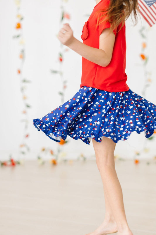 Mila & Rose ® Star Bright Ruffle Twirl Skort With Attached Shorts - Apparel & Accessories > Clothing > Skorts Ruffle Twirl Skort