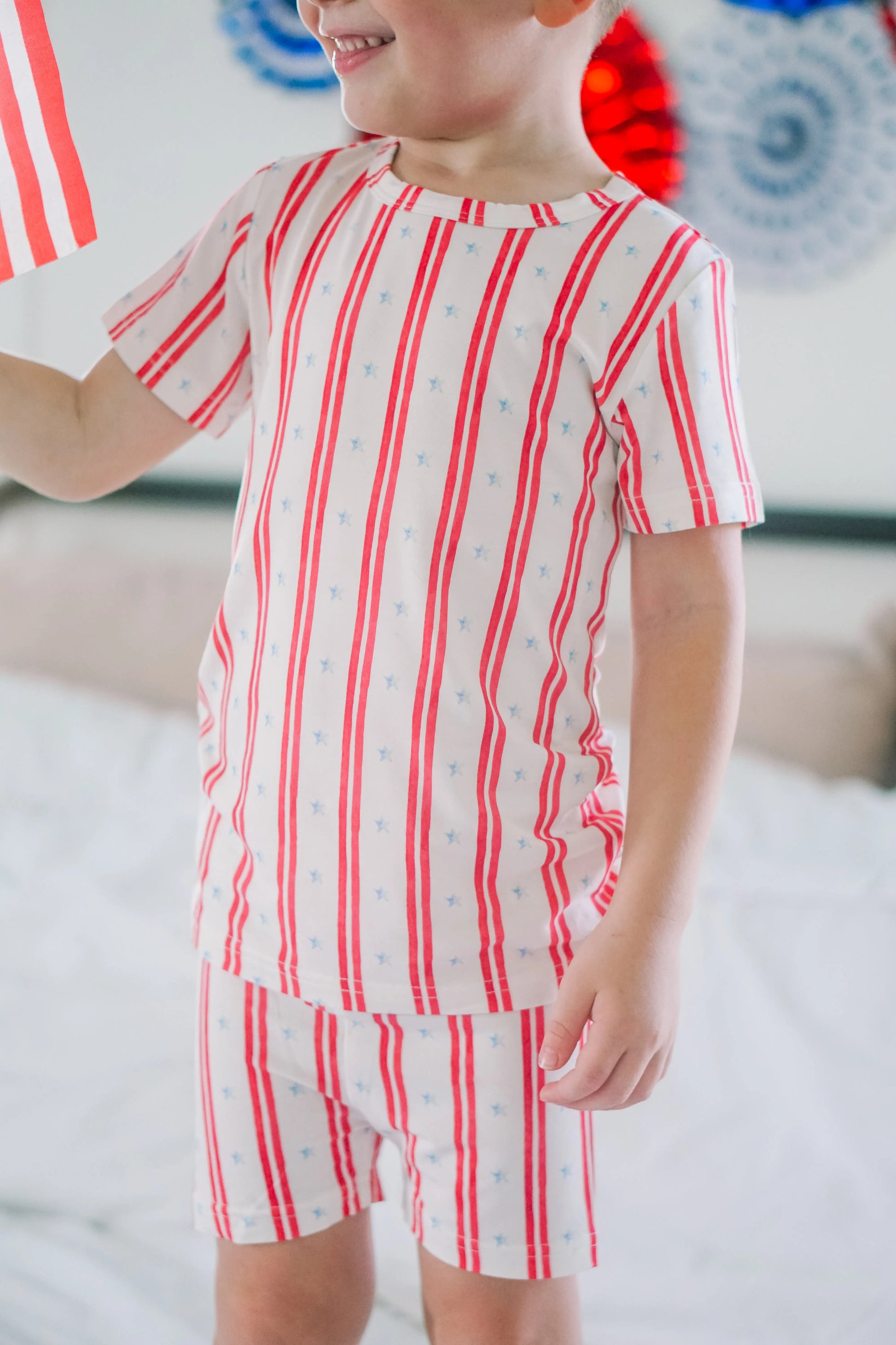 Stars And Stripes 2 Piece Bamboo Pajamas Soft Sleepwear Little Joy Co. Everetts Place: Online Boutique