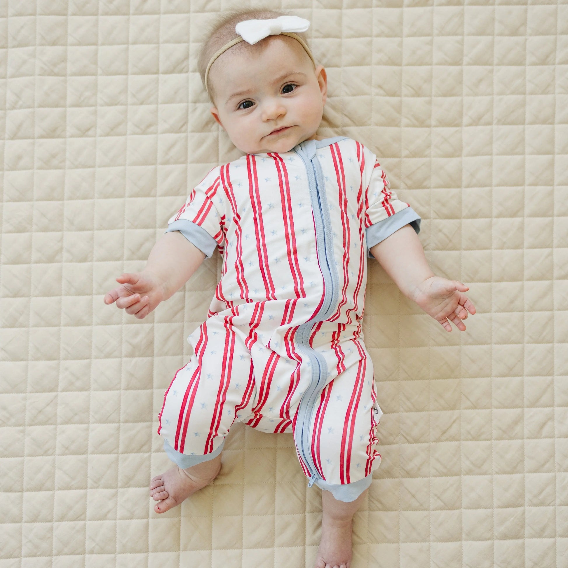 Stars And Stripes Bamboo Shorty Pajamas For Babies Little Joy Co. Everetts Place: Online Boutique