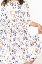 Stay Spooky Three Quarter Sleeve Pocket Twirl Dress Toddlers - Everetts Place Boutique - 
