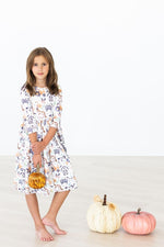 Stay Spooky Three Quarter Sleeve Pocket Twirl Dress Toddlers - Everetts Place Boutique - 