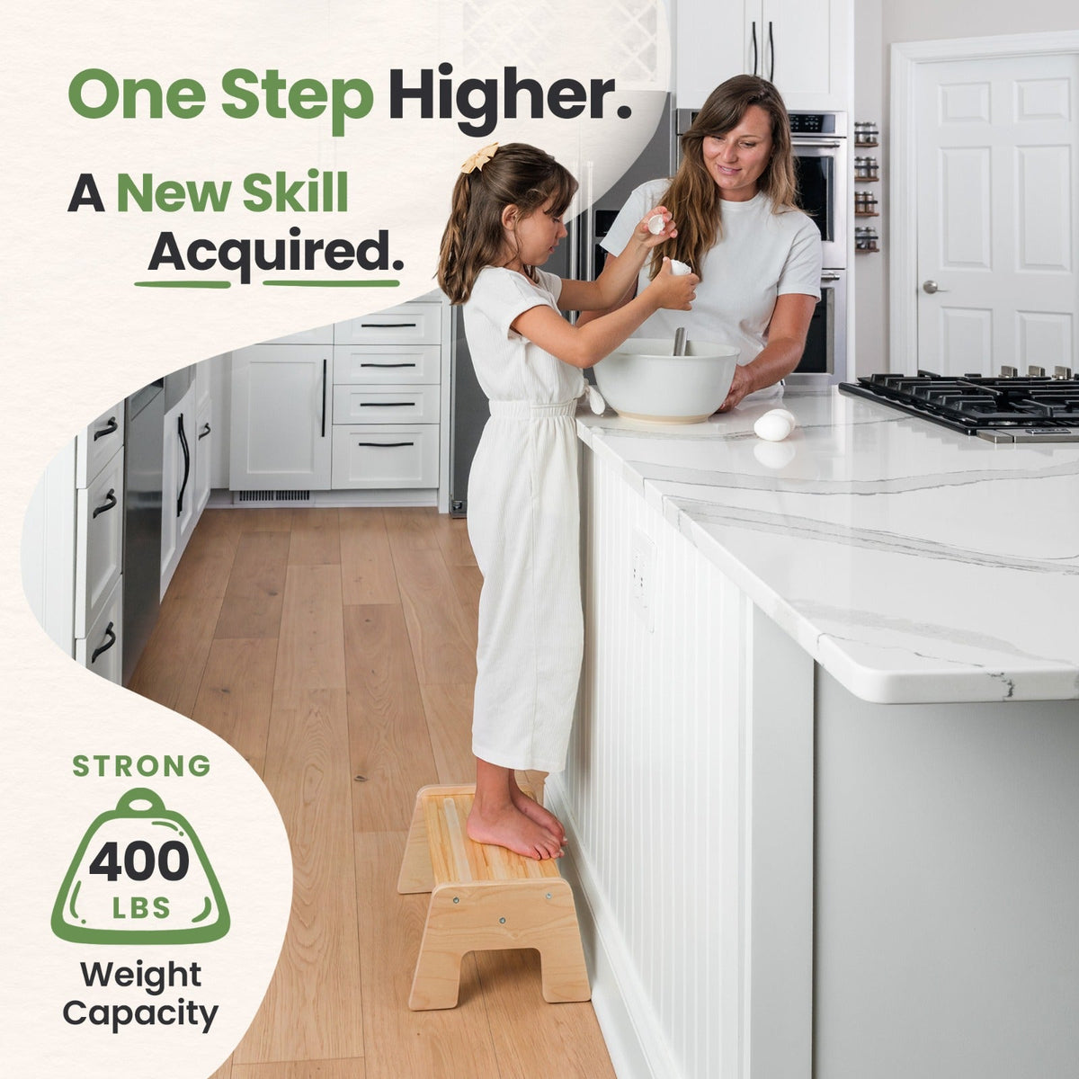 Wooden Kids Step Stool - 1-Step Multi-Purpose by Ocodile.com