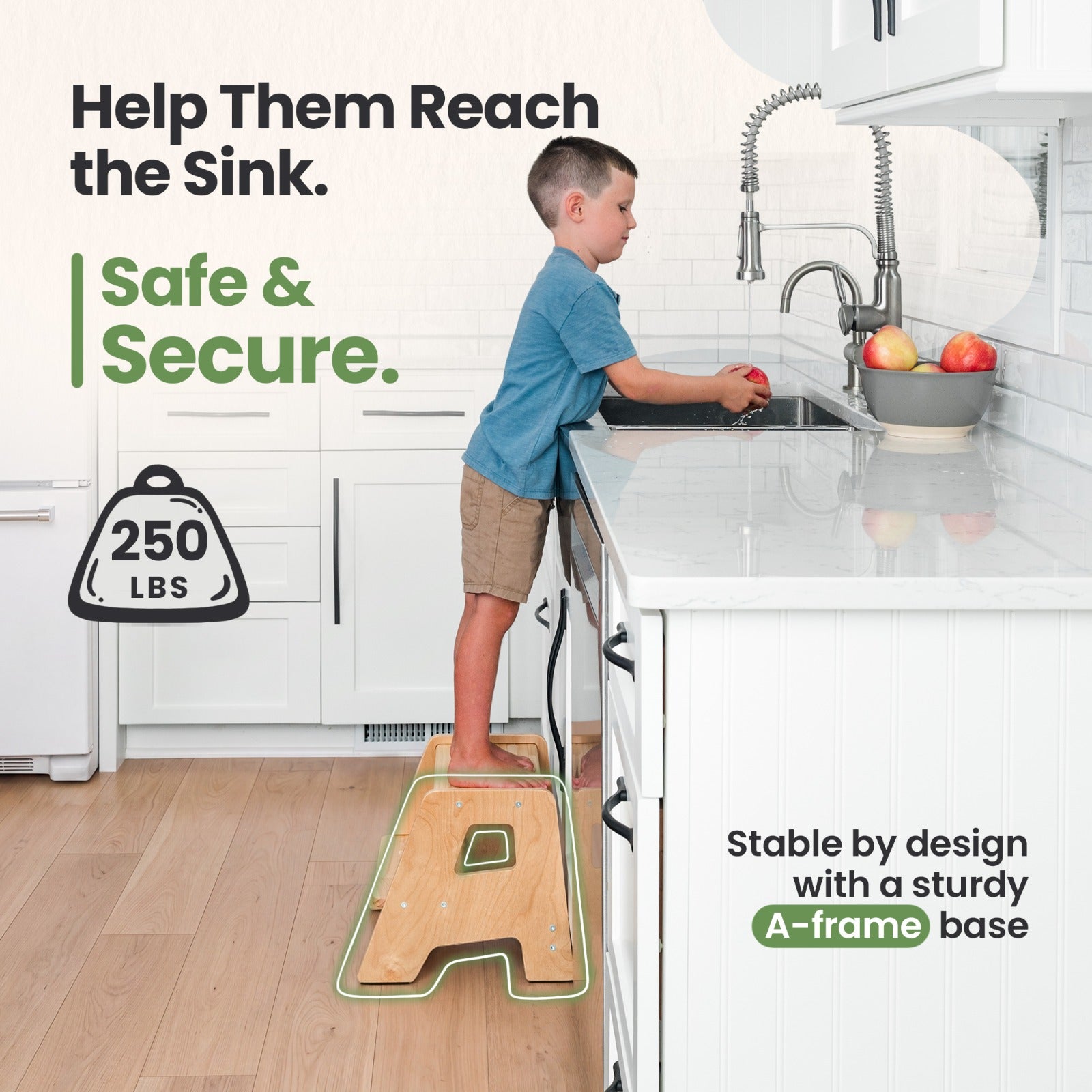Solid Hardwood 2-Step Toddler Step Stool by Ocodile.com