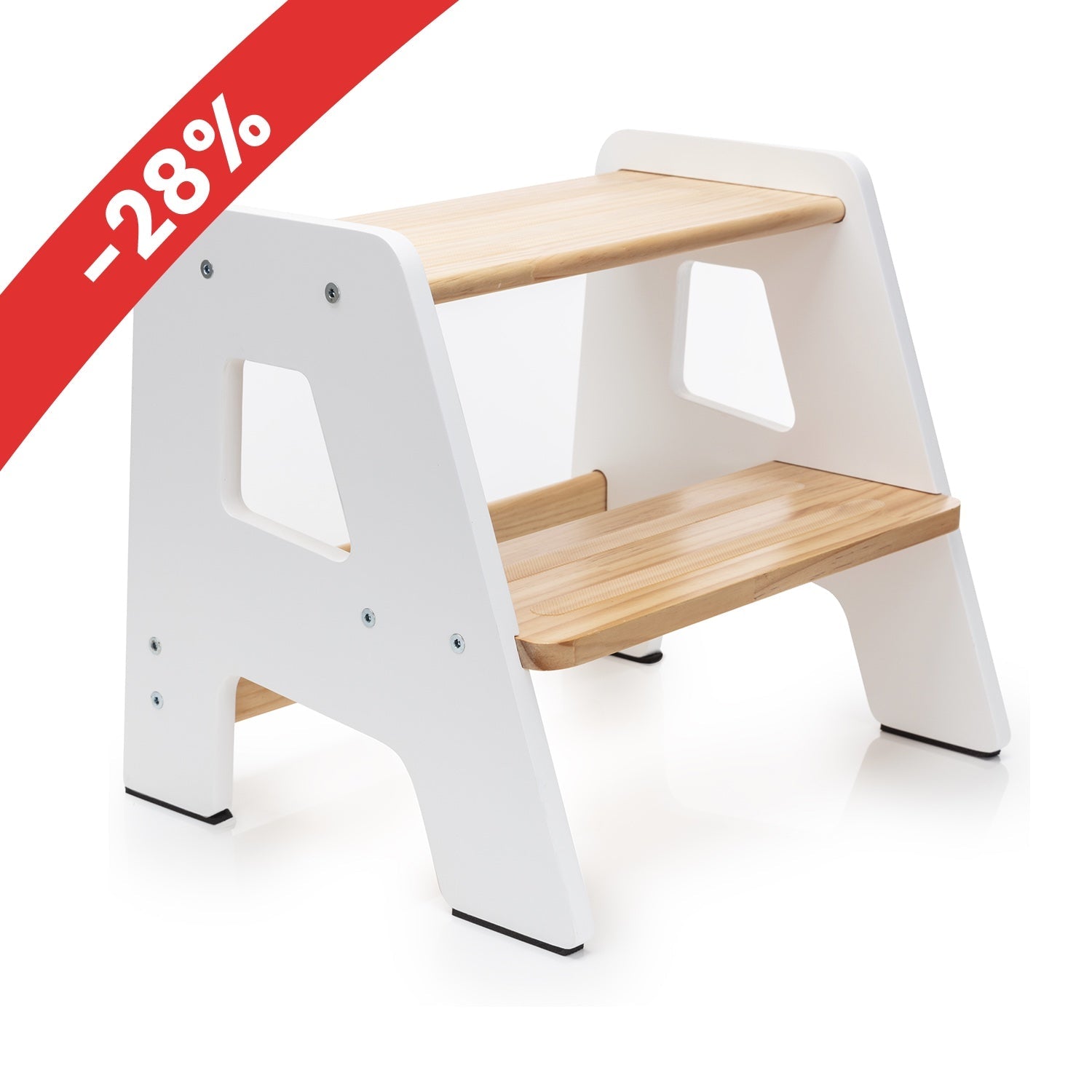 2-Step Wooden Stool for Toddlers(Step Stool for Children Ages 2+)