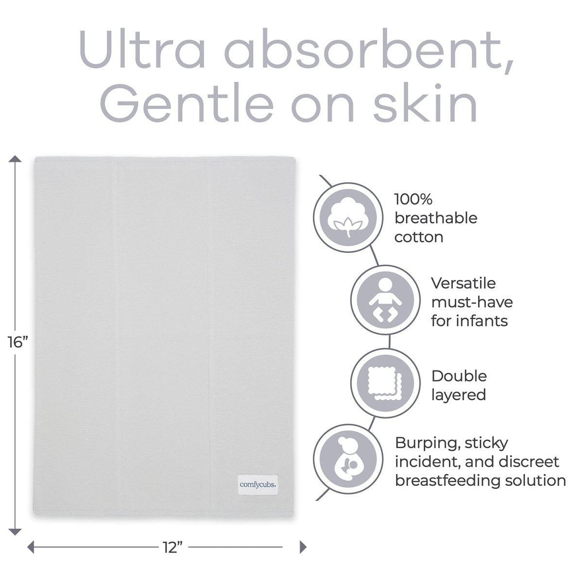 Stone Cotton Burp Cloths for Everyday Baby Care Essentials - Everetts Place Boutique - 