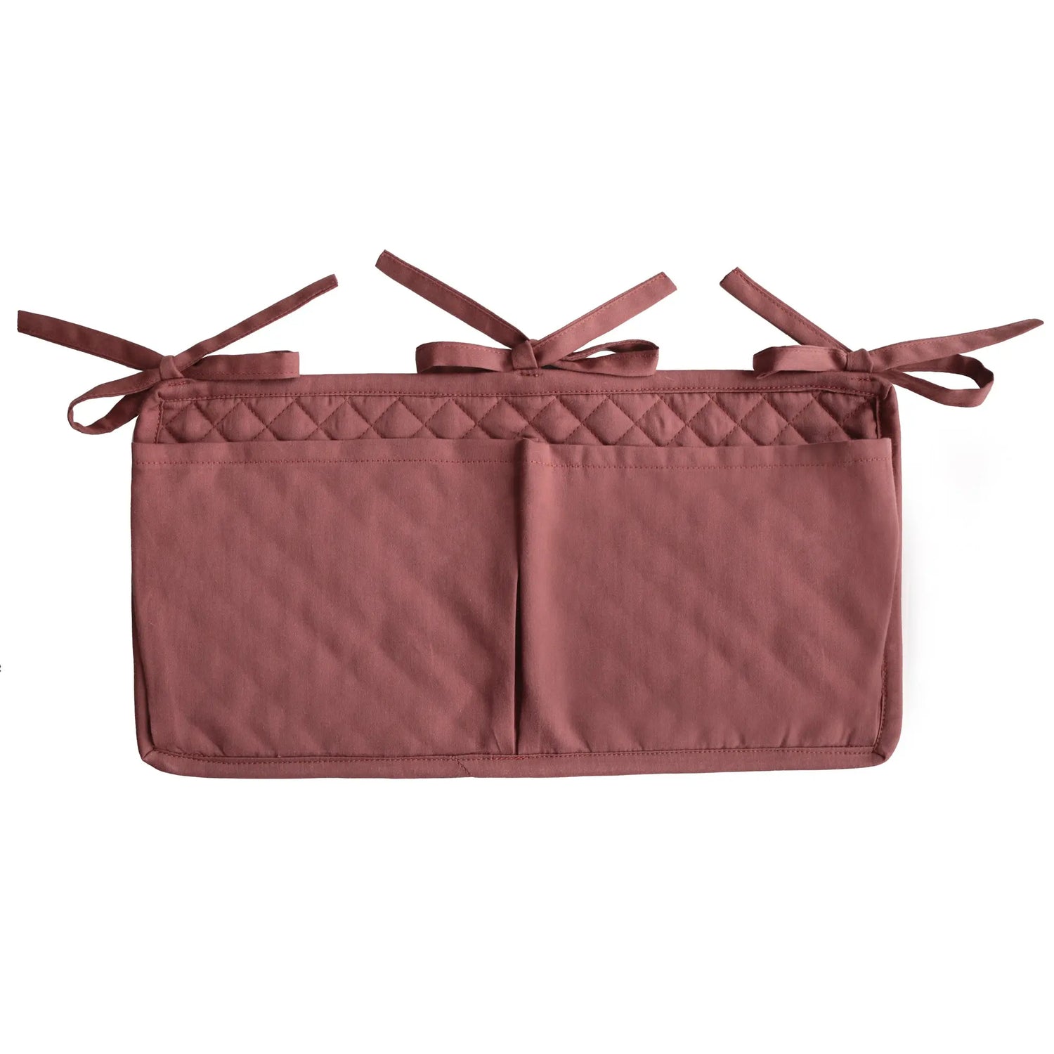 Mushie Storage Pocket for Baby Essentials with Adjustable Ribbon Ties - Furniture > Baby & Toddler Furniture > Crib & Toddler Bed Accessories Storage Pockets