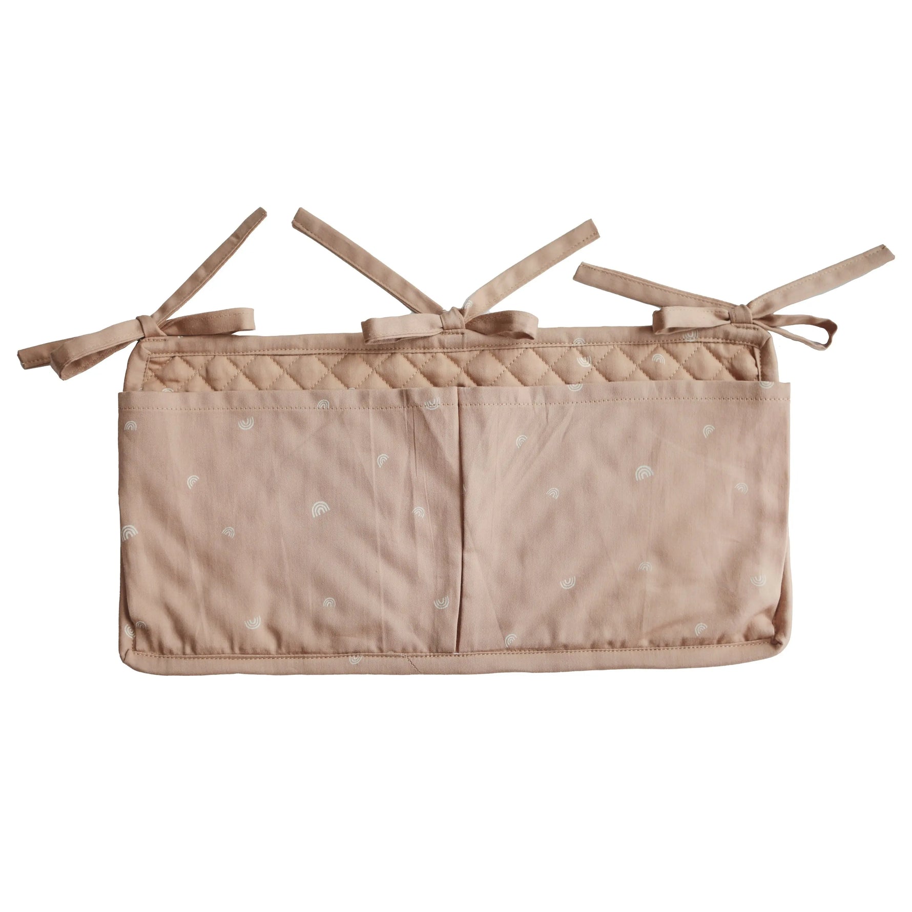 Mushie Storage Pocket for Baby Essentials with Adjustable Ribbon Ties - 