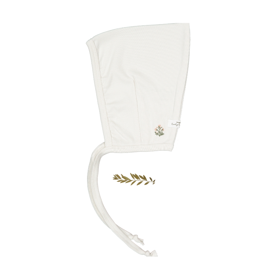 The Printed Pixie Bonnet - Zara Embroider Pink by Lovely Littles
