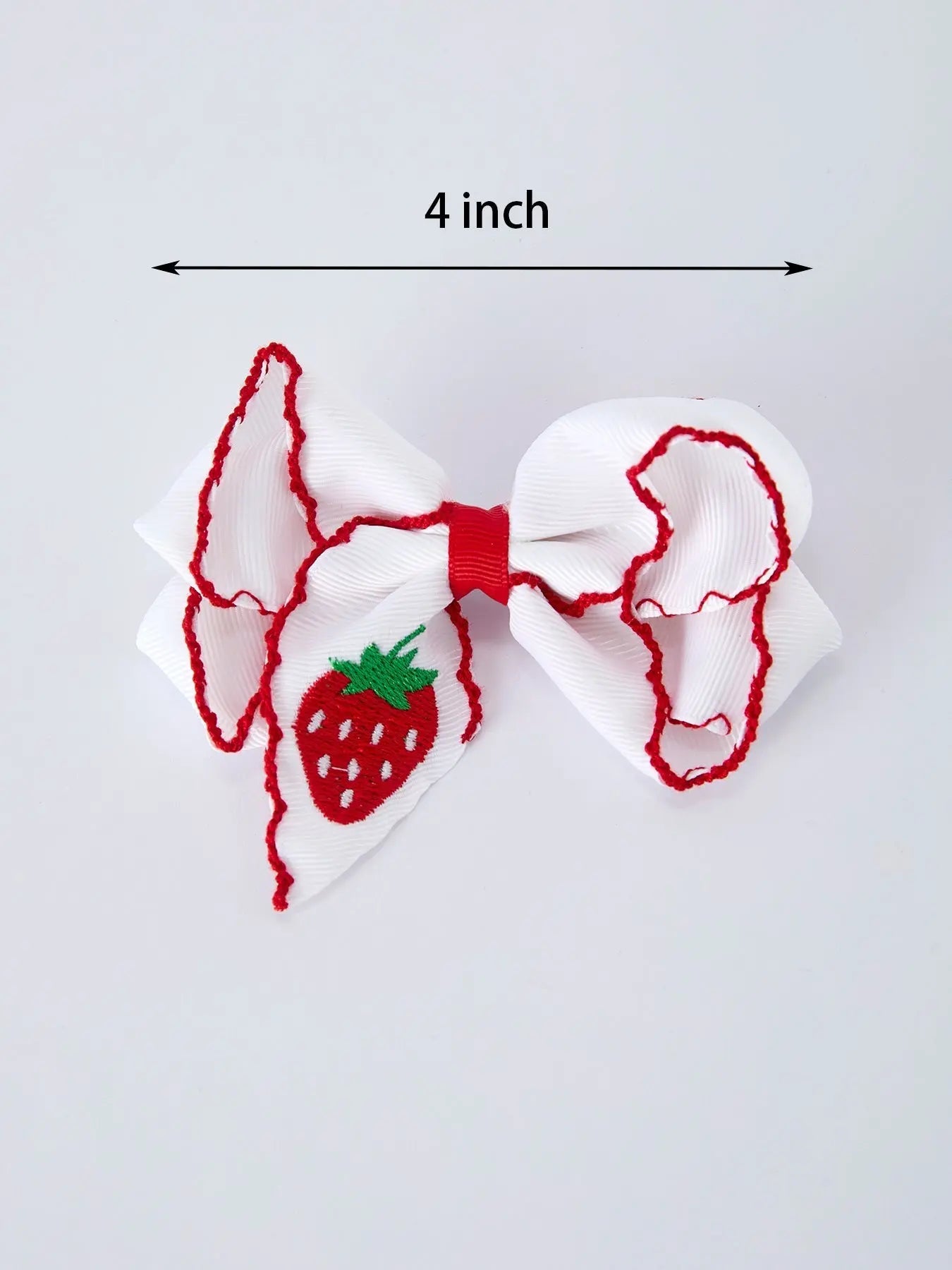 Rylee Faith Designs Strawberry Embroidered Girls Hairpin 4 Inches - 