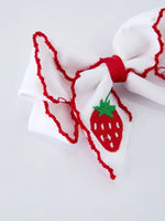 Rylee Faith Designs Strawberry Embroidered Girls Hairpin 4 Inches - 