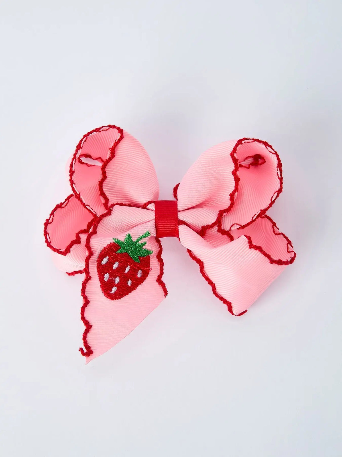 Rylee Faith Designs Strawberry Embroidered Girls Hairpin 4 Inches - 