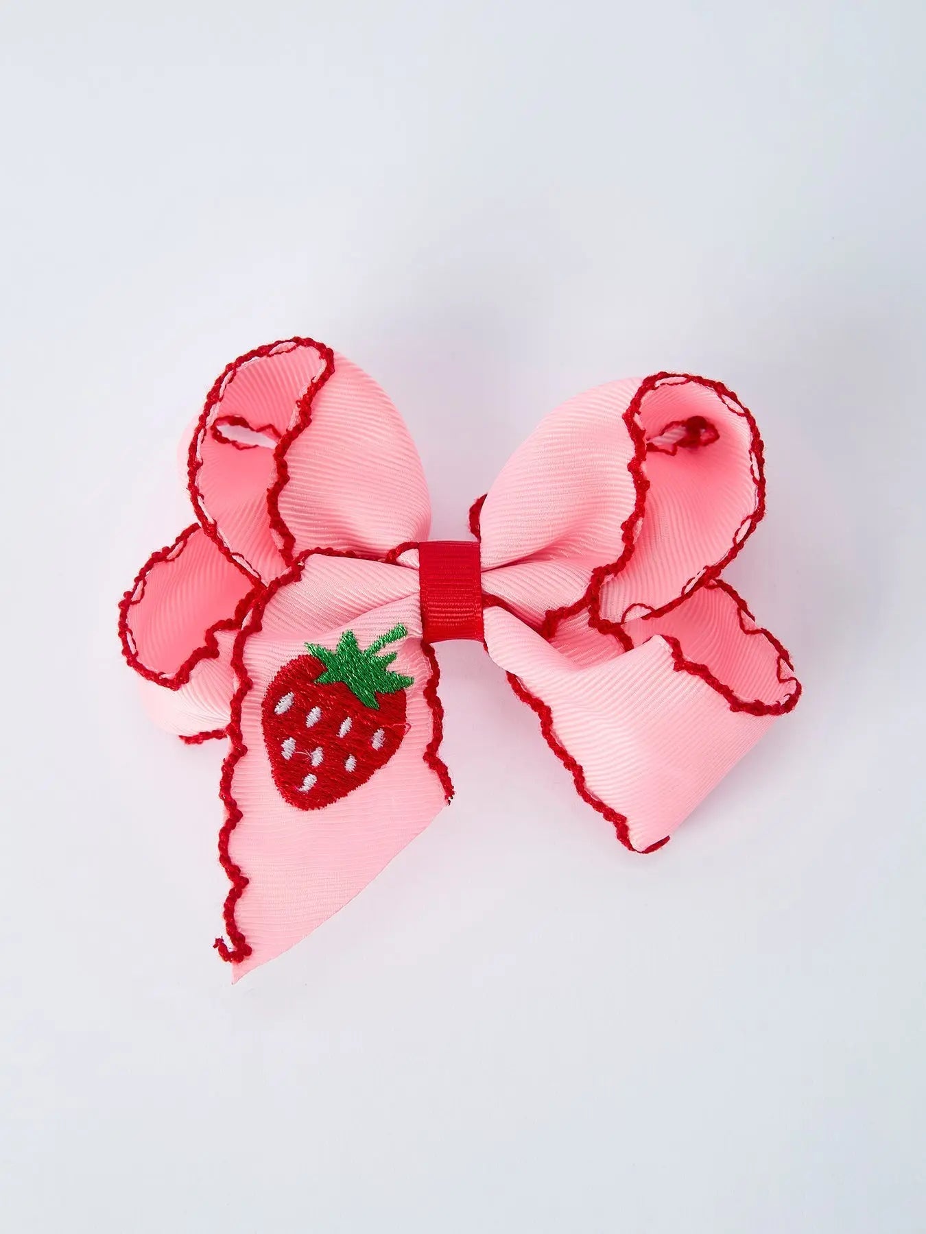 Rylee Faith Designs Strawberry Embroidered Girls Hairpin 4 Inches - 