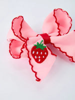 Rylee Faith Designs Strawberry Embroidered Girls Hairpin 4 Inches - 
