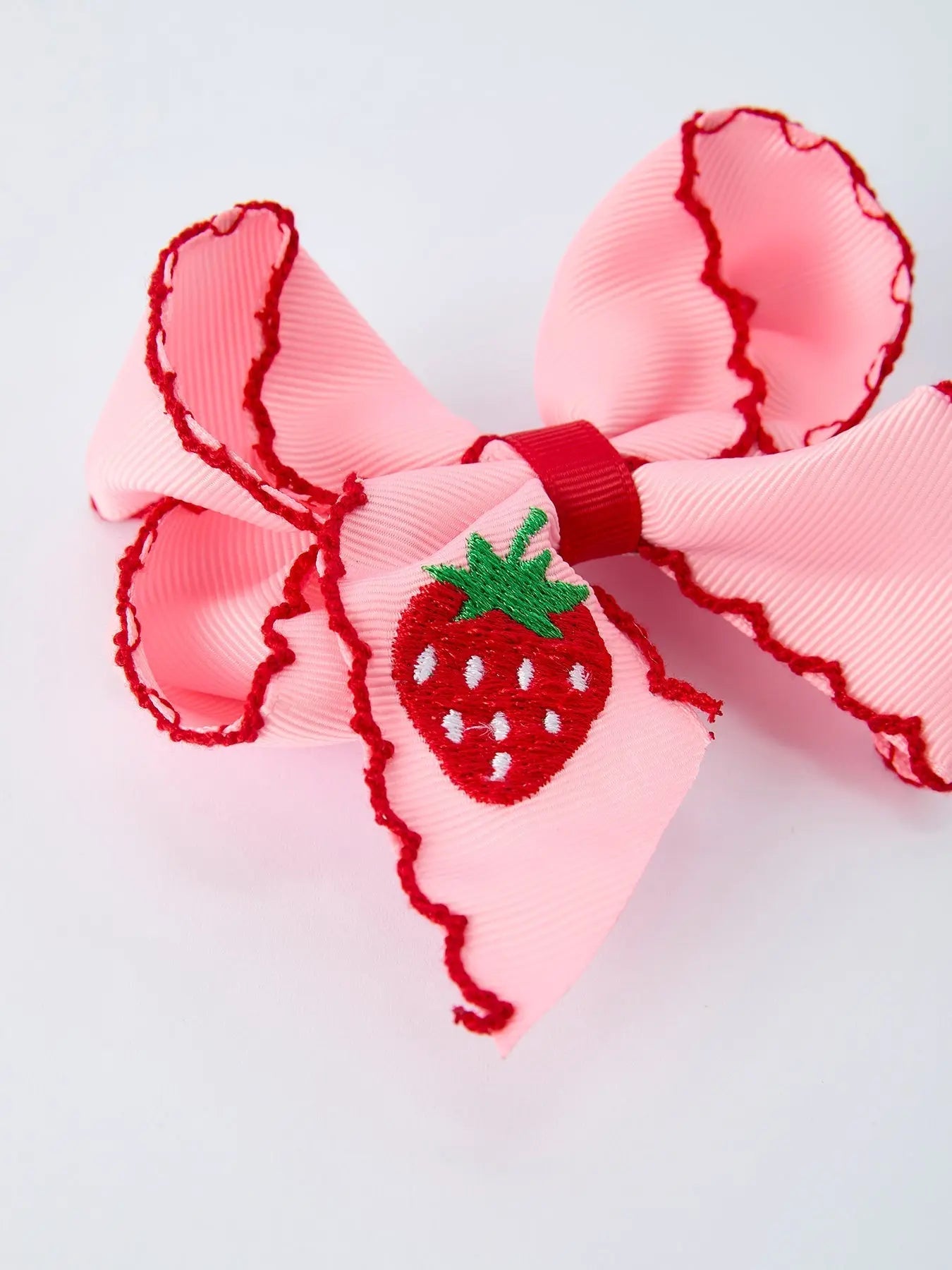 Rylee Faith Designs Strawberry Embroidered Girls Hairpin 4 Inches - 