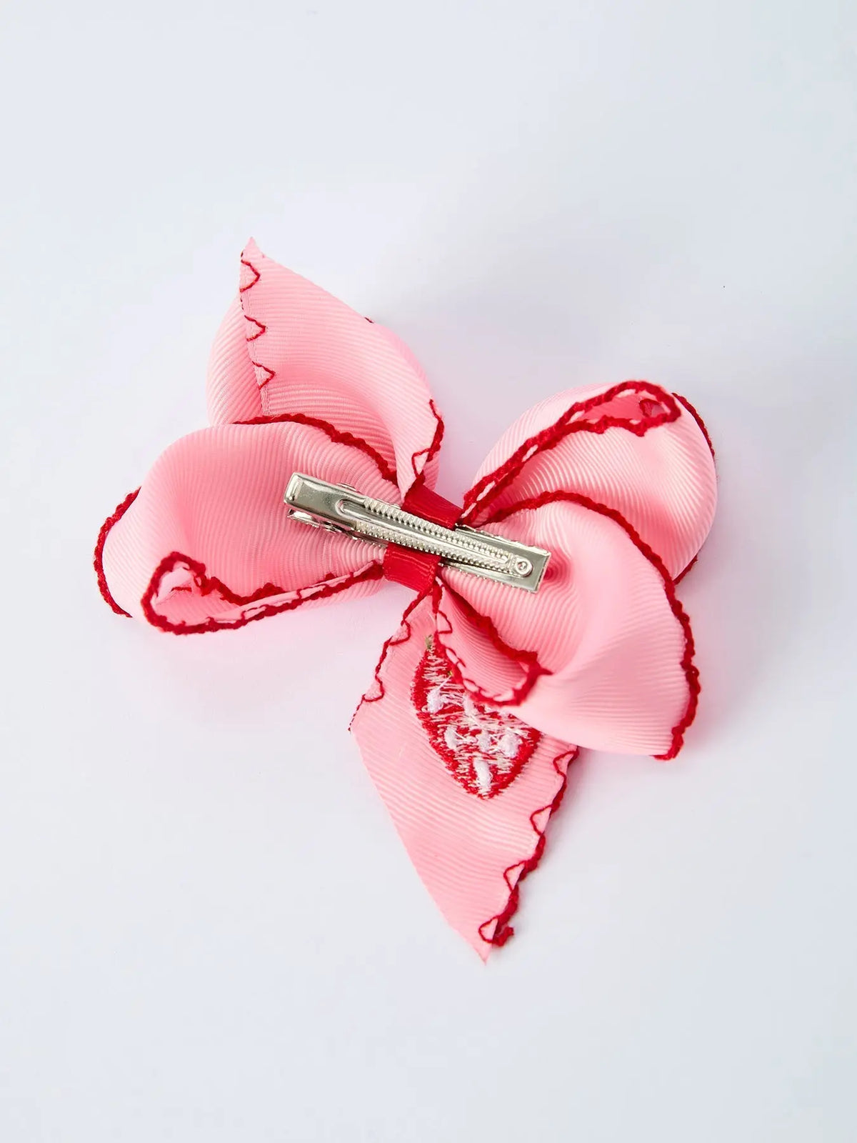 Rylee Faith Designs Strawberry Embroidered Girls Hairpin 4 Inches - 