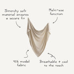 Mushie Stretchy Baby Swaddle Blanket Soft Breathable Comfort Wrap - Baby & Toddler > Swaddling & Receiving Blankets Swaddle