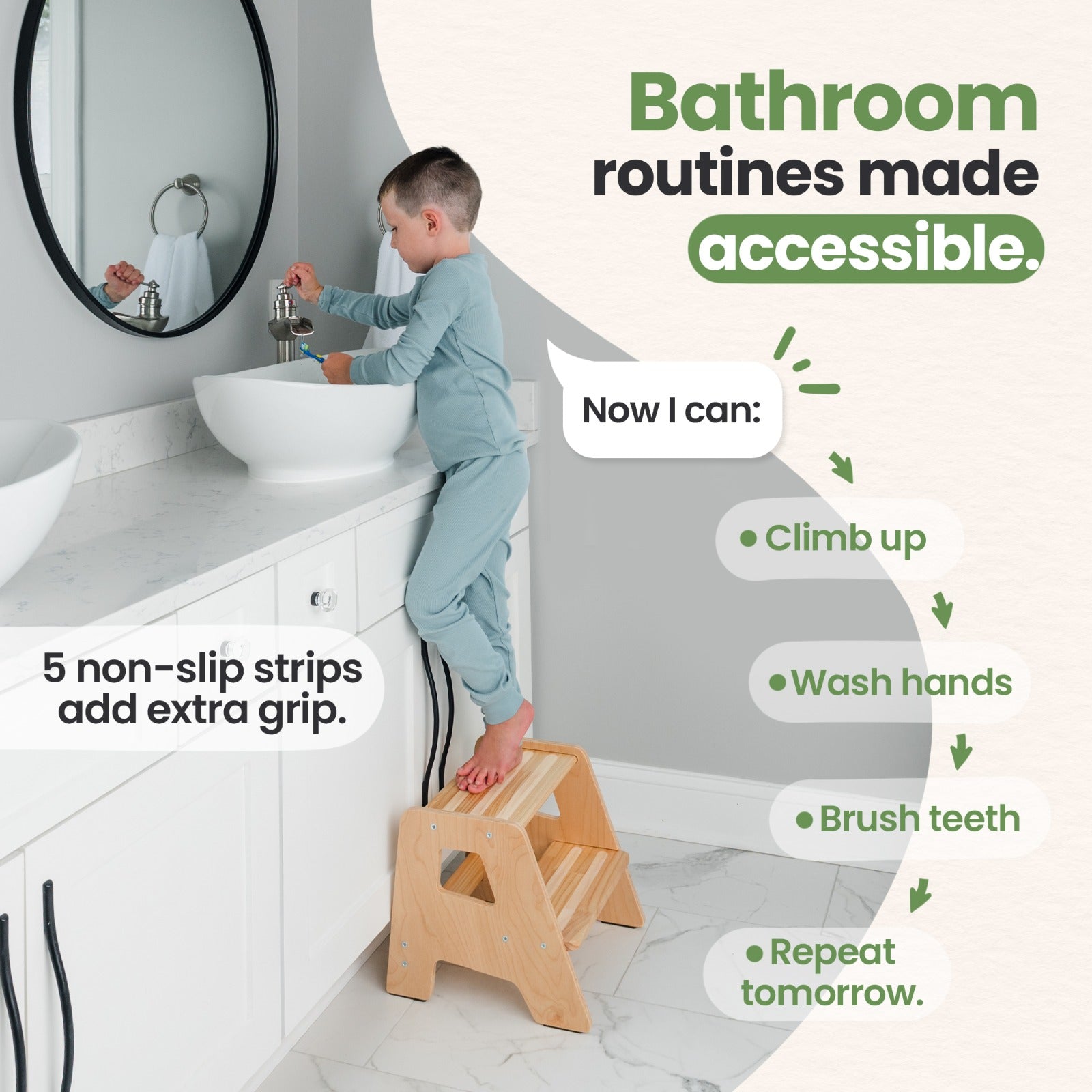 Solid Hardwood 2-Step Toddler Step Stool by Ocodile.com