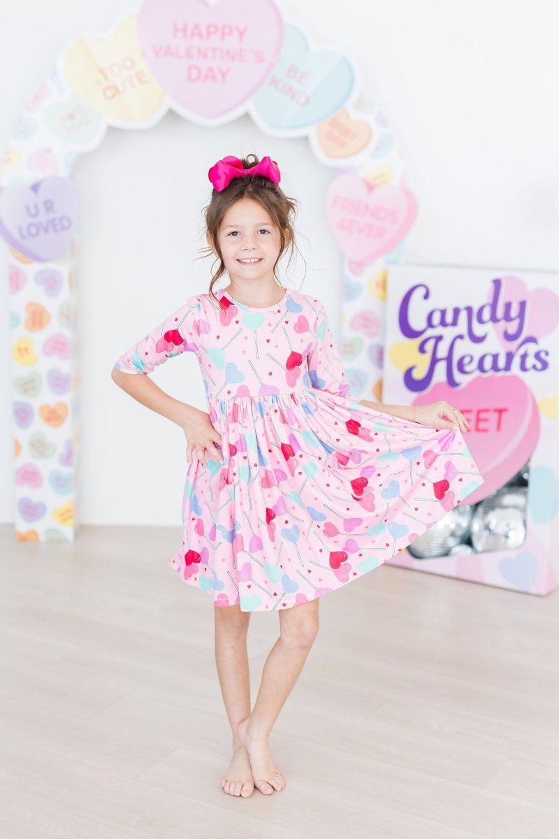 Sucker for You Three Quarter Sleeve Pocket Twirl Dress - Everetts Place Boutique - 