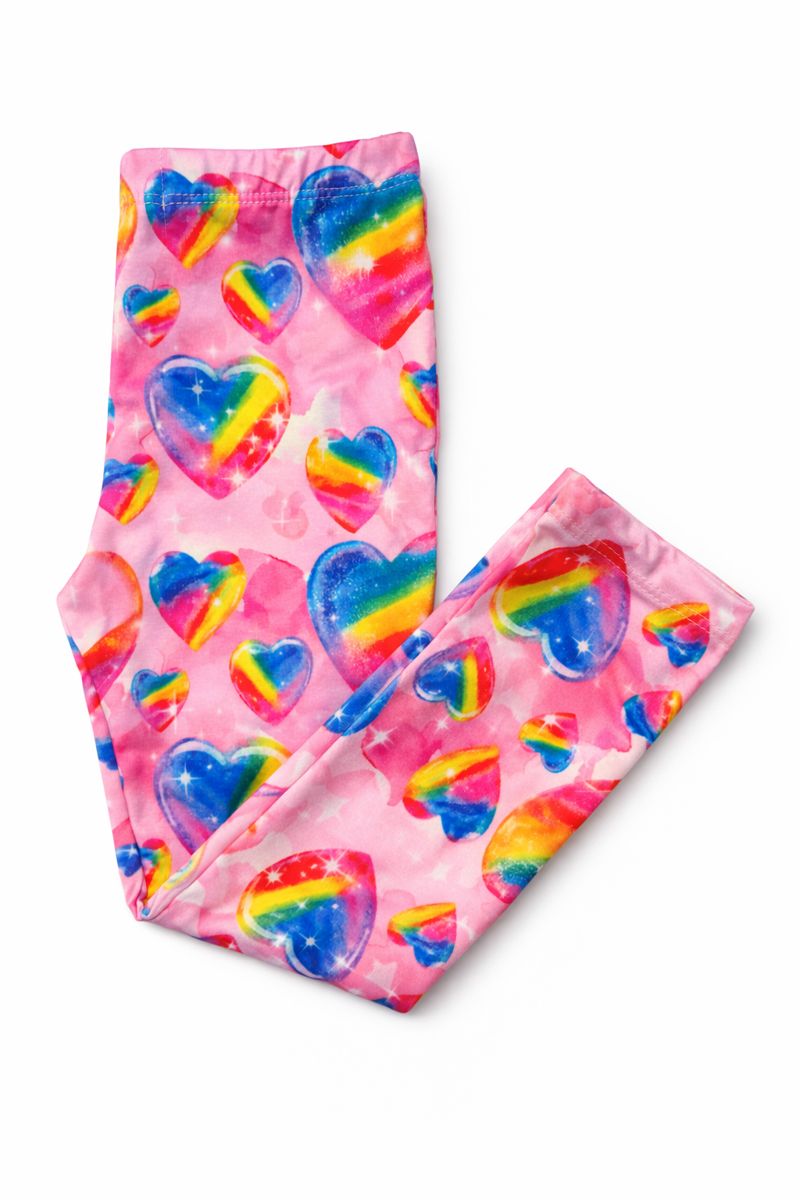 Sugar & Spice Leggings - Pink, Heart, Pattern, Tie | Everetts Place