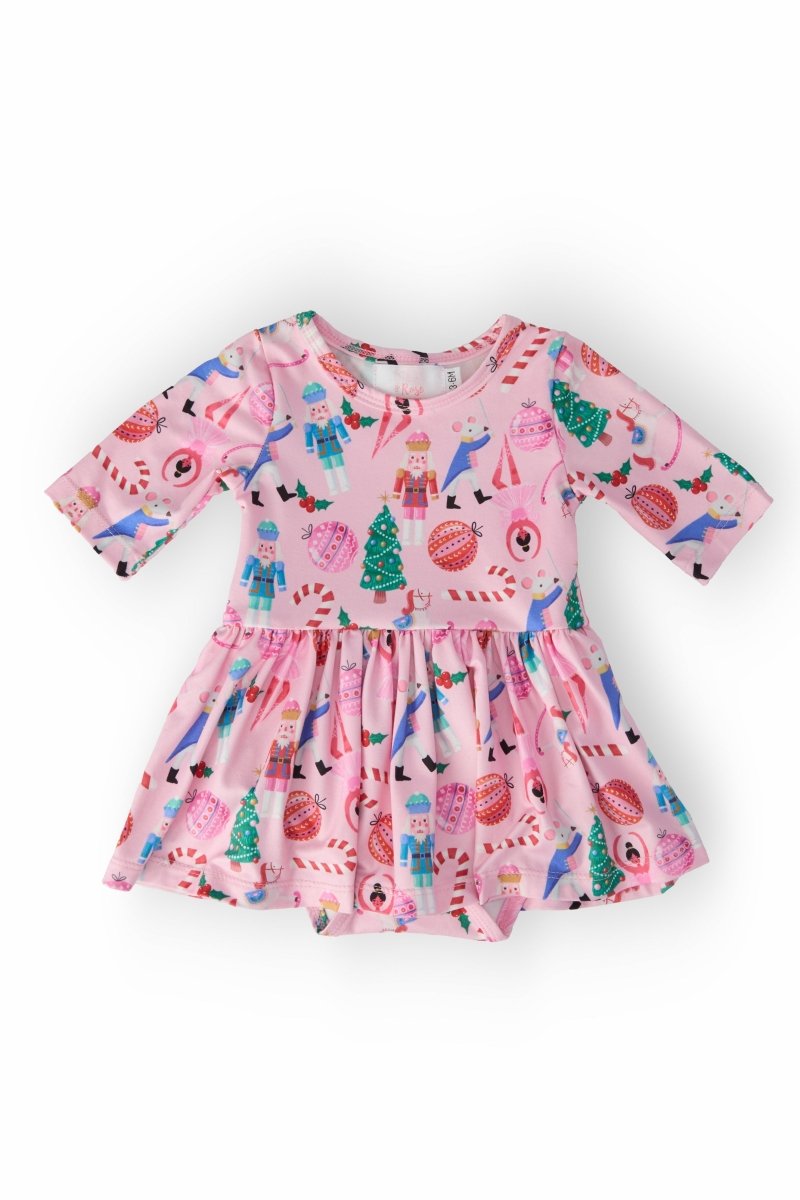Sugarplum Fairy Twirl Bodysuit Three Quarter Sleeve Baby - Everetts Place Boutique - 